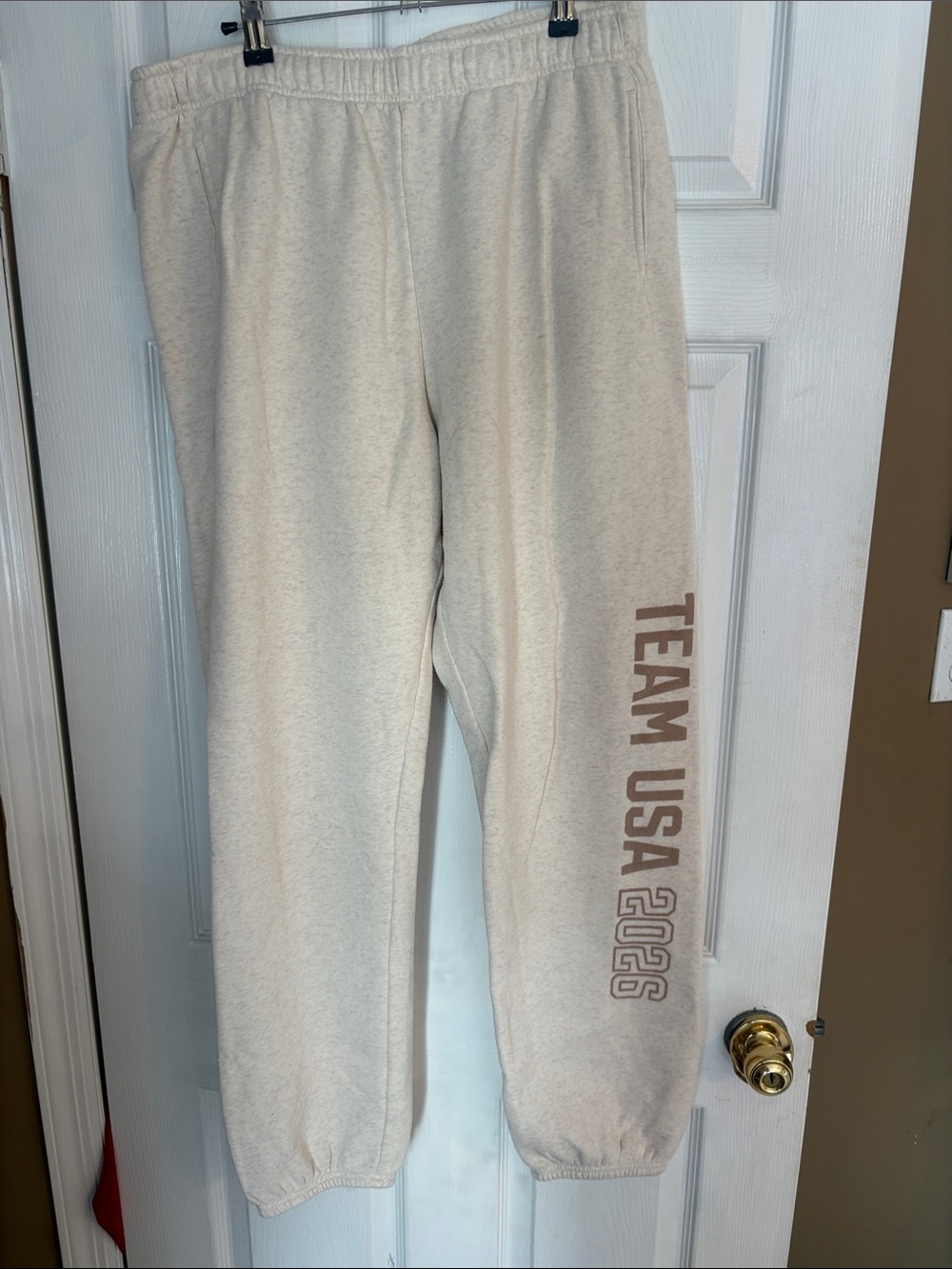 TEAM USA Cream Track Joggers with 2026 Print